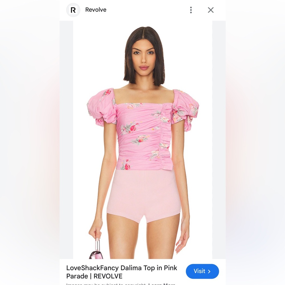 LoveShackFancy Pink Floral Blouse